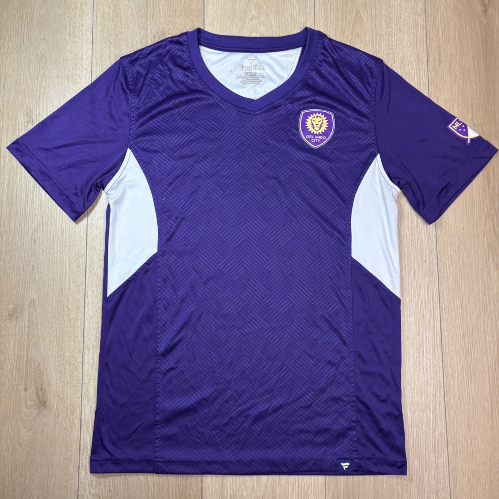 Fanatics Orlando City SC MLS Soccer Jersey Mens Medium Purple V-Neck Shirt